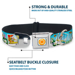 Frozen Sun Full Color Blue/Yellows Seatbelt Buckle Collar - Olaf Summertime Snapshots
