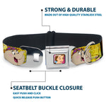 Dog Collar DYEL-Surprised Belle Full Color Pink - Beauty & the Beast Be Our Guest Scenes