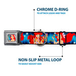 Ariel Daydreaming Full Color Blues Seatbelt Buckle Collar - The Little Mermaid Under the Sea Scenes