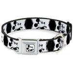 Mickey Standing Full Color White/Black Seatbelt Buckle Collar - Mickey Standing Pose Film Strip White/Black