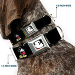 Classic Mickey Mouse Face CLOSE-UP Full Color Seatbelt Buckle Collar - Classic Mickey Mouse Pose Black