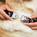 Classic Mickey Mouse Face CLOSE-UP Full Color Seatbelt Buckle Collar - Classic Mickey Mouse Pose Black