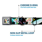 Glowing Tinker Bell Pose Full Color Seatbelt Buckle Collar - Glowing Tinker Bell Poses/Butterflies & Flowers Black/Multi Neon
