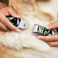 Load image into Gallery viewer, Glowing Tinker Bell Pose Full Color Seatbelt Buckle Collar - Glowing Tinker Bell Poses/Butterflies & Flowers Black/Multi Neon