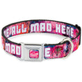Load image into Gallery viewer, Transparent Cheshire Cat Face Full Color Seatbelt Buckle Collar - Transparent Cheshire Cat Poses WE'RE ALL MAD HERE