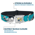 Load image into Gallery viewer, Olaf Face Frozen Sun Full Color Seatbelt Buckle Collar - Olaf Pose I LOVE WARM HUGS Stripe Blues