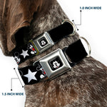 Mickey Mouse Face Full Color Black Seatbelt Buckle Collar - Classic Mickey Mouse 1928 Collage Black/White/Red