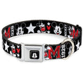 Load image into Gallery viewer, Mickey Mouse Face Full Color Black Seatbelt Buckle Collar - Classic Mickey Mouse 1928 Collage Black/White/Red