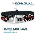 Load image into Gallery viewer, Mickey Mouse Face Full Color Black Seatbelt Buckle Collar - Mickey Mouse Costume Elements Scattered Black