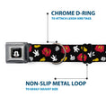 Load image into Gallery viewer, Mickey Mouse Face Full Color Black Seatbelt Buckle Collar - Mickey Mouse Costume Elements Scattered Black