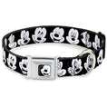 Load image into Gallery viewer, Mickey Mouse Face3 CLOSE-UP Full Color Black/White Seatbelt Buckle Collar - Mickey Mouse Expressions CLOSE-UP Black/White