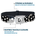 Load image into Gallery viewer, Mickey Mouse Face3 CLOSE-UP Full Color Black/White Seatbelt Buckle Collar - Mickey Mouse Hand Gestures Scattered Black/White