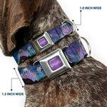 URSULA Full Color Purple-Fade/White Seatbelt Buckle Collar - Ursula 4-Poses/Shells/Ivy/Bubbles Purples/Blues