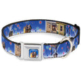 Load image into Gallery viewer, Flying House w/Balloons Full Color Seatbelt Buckle Collar - Up Carl on Porch/Flying House/Balloons
