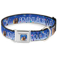 Load image into Gallery viewer, Flying House w/Balloons Full Color Seatbelt Buckle Collar - ADVENTURE IS OUT THERE/Carl on Porch/Flying House/Balloons Blues/White/Multi Color