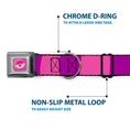 Load image into Gallery viewer, Cheshire Cat Face Full Color Pink Seatbelt Buckle Collar - Cheshire Cat Stripe Pink/Purple