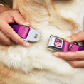 Load image into Gallery viewer, Cheshire Cat Face Full Color Pink Seatbelt Buckle Collar - Cheshire Cat Stripe Pink/Purple