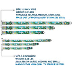 Frozen Sun2 Royal Full Color Blue/Yellows Seatbelt Buckle Collar - Olaf Garden Scenes