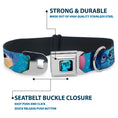 Load image into Gallery viewer, INSIDE OUT/Riley Silhouette Full Color Black/Sparkle Blue Seatbelt Buckle Collar - INSIDE OUT 6-Character Pose Sparkle Blue/White