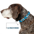 Load image into Gallery viewer, Frozen Cloud/Heart Raindrop Sketch Full Color Blues/Black Seatbelt Buckle Collar - Olaf Heart Raindrop Sketch Blues/Black
