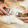 Load image into Gallery viewer, WE Wilderness Explorers Badge Full Color Black Seatbelt Buckle Collar - Stacked Wilderness Explorers Badges