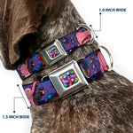 Scattered Candy Full Color Purples Seatbelt Buckle Collar - BING BONG Poses/Candy Purples/Multi Color
