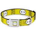 Load image into Gallery viewer, Baymax Face Full Color Yellow Black White Seatbelt Buckle Collar - BAYMAX Hanko/Face Yellow/Black/White