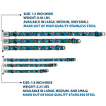 Stitch Hula Pose Full Color Seatbelt Buckle Collar - Stitch Hula Dance 5-Poses