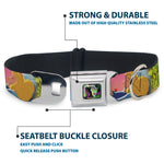 Maleficent Face3 Full Color Green Fade Seatbelt Buckle Collar - Sleeping Beauty & Maleficent/Maleficent Dragon Scenes