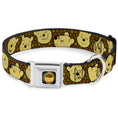 Load image into Gallery viewer, HUNNY Pot Full Color Black/Browns Seatbelt Buckle Collar - Winnie the Pooh Expressions/Honeycomb Black/Browns