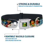 Kermit the Frog Pose Full Color Green Glow Seatbelt Buckle Collar - Muppets 20-Character Group Pose Greens