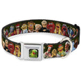 Load image into Gallery viewer, Kermit the Frog Pose Full Color Green Glow Seatbelt Buckle Collar - Muppets 20-Character Group Pose Greens