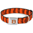 Load image into Gallery viewer, Tigger Face CLOSE-UP Full Color Orange Seatbelt Buckle Collar - Tigger Stripes Orange/Black