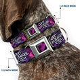 Load image into Gallery viewer, Descendants Dragon Heart Full Color Black/Purples Seatbelt Buckle Collar - Descendants Mal 3-Poses GOOD ISN'T ALWAYS/Hearts/Dragons EASY Purples/Pinks
