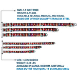 Descendants Apple Full Color Black/Red/Gold Seatbelt Buckle Collar - Descendants 11-Character Group Pose Reds/Gray