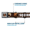 Load image into Gallery viewer, Dug Tongue Out Pose Full Color Black Seatbelt Buckle Collar - Dug 3-Poses/SQUIRREL! Brown/Yellow/White