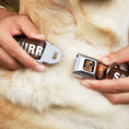 Load image into Gallery viewer, Dug Tongue Out Pose Full Color Black Seatbelt Buckle Collar - Dug 3-Poses/SQUIRREL! Brown/Yellow/White