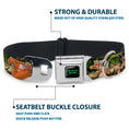 Load image into Gallery viewer, THE JUNGLE BOOK Full Color Black/Green Seatbelt Buckle Collar - The Jungle Book I Wanna Be Like You 4-Character Scene