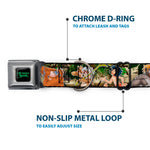 THE JUNGLE BOOK Full Color Black/Green Seatbelt Buckle Collar - The Jungle Book I Wanna Be Like You 4-Character Scene