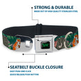 Load image into Gallery viewer, THE JUNGLE BOOK Full Color Black/Green Seatbelt Buckle Collar - The Jungle Book 8-Character Group Greens
