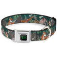 Load image into Gallery viewer, THE JUNGLE BOOK Full Color Black/Green Seatbelt Buckle Collar - The Jungle Book 8-Character Group Greens