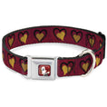Load image into Gallery viewer, Alice in Wonderland Queen Face Full Color Red Seatbelt Buckle Collar - Alice in Wonderland Queen's Hearts Reds/Black/Gold