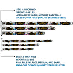 Alice in Wonderland Clock Full Color Black/Gold/White Seatbelt Buckle Collar - White Rabbit Poses LOOKING FOR WONDERLAND/Clocks Black/Golds