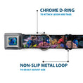 Load image into Gallery viewer, Dory Pose3/Swirls Full Color Blues Seatbelt Buckle Collar - Dory 4-Hiding Poses Under the Sea