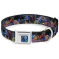 Load image into Gallery viewer, Dory Pose3/Swirls Full Color Blues Seatbelt Buckle Collar - Dory 4-Hiding Poses Under the Sea