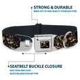 Load image into Gallery viewer, Pirates of The Caribbean Dead Men Tell No Tales Skull Icon Full Color Black Seatbelt Buckle Collar - Pirates Skulls Scattered/Splatter Black/Tan/Red