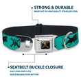 Load image into Gallery viewer, Pirates of The Caribbean Dead Men Tell No Tales Skull Icon Full Color Black Seatbelt Buckle Collar - Pirates Skull & Crossbones/Sharks Turquoise/Black