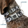 Load image into Gallery viewer, Jack Expression5 Black Silver Seatbelt Buckle Collar - Nightmare Before Christmas Jack Expression Stacked Black/Grays