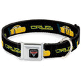Load image into Gallery viewer, CARS 3 Emblem Full Color Black Silver Red Seatbelt Buckle Collar - Cars 3 CRUZ Car Profile Black/Blue/Yellow