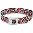 Load image into Gallery viewer, CARS 3 Emblem Full Color Black Silver Red Seatbelt Buckle Collar - Cars 3 Lightning McQueen/Storm Jackson Poses Scattered White